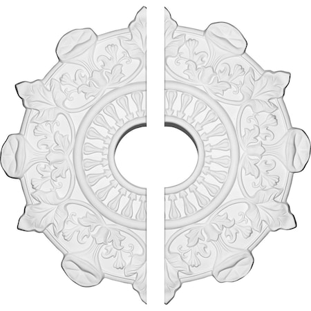 Ekena Millwork Preston Ceiling Medallion, Two Piece (Fits Canopies up to 4"), 17 1/2"OD x 4"ID x 1"P CM17PR2